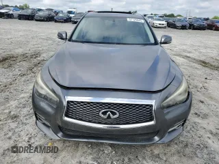2014 Infiniti Q50 Premium with VIN JN1BV7APXEM675338, listed as a Copart auction lot 57125045 with 58,267 mi miles and Salvage title. Bid and sale history available at DreamBid. Image 5.