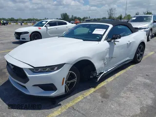 2025 Ford Mustang EcoBoost with VIN 1FAGP8UH4S5105984, listed as a IAAI auction lot 42144715 with 3,573 mi miles. Bid and sale history available at carsss.com. Image 2.