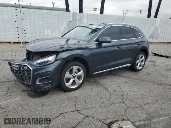 2021 Audi Q5 Prestige with VIN WA1CAAFY3M2062221, listed as a Copart auction lot 55538025 with 55,573 mi miles and Salvage title. Bid and sale history available at DreamBid. Image 1.