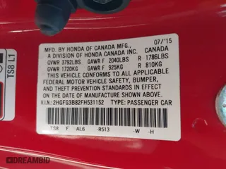 2015 Honda Civic Coupe EX with VIN 2HGFG3B82FH531152, listed as a IAAI auction lot 41838464 with 147,915 mi miles. Bid and sale history available at carsss.com. Image 9.