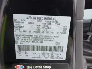 2008 Ford Escape Limited with VIN 1FMCU04148KE65929, listed as a IAAI auction lot 41621582 with Not provided miles and . Bid and sale history available at DreamBid. Image 9.