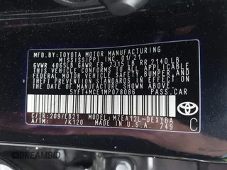 2021 Toyota Corolla XSE with VIN 5YFT4MCE1MP078086, listed as a IAAI auction lot 41894806 with 77,412 mi miles. Bid and sale history available at carsss.com. Image 9.
