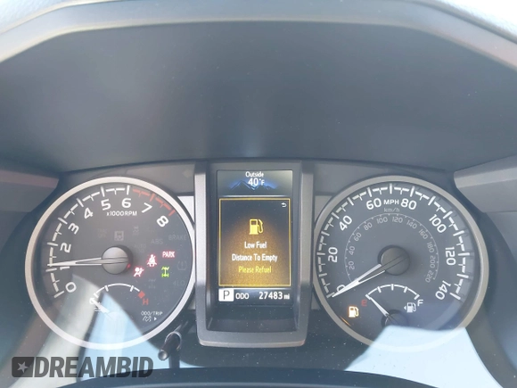 2023 Toyota Tacoma 4WD SR with VIN 3TYCZ5AN7PT122067, listed as a IAAI auction lot 41624047 with 27,483 mi miles. Bid and sale history available at carsss.com. Image 7.