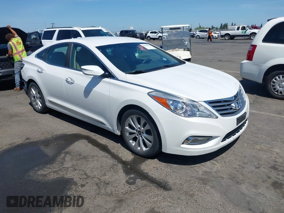 2013 Hyundai Azera with VIN KMHFG4JG5DA267347, listed as a IAAI auction lot 42580501 with 111,975 mi miles and . Bid and sale history available at DreamBid. Image 1.