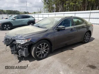 2015 Acura TLX V6 Tech with VIN 19UUB3F59FA001703, listed as a Copart auction lot 50845885 with 106,652 mi miles and Salvage Title. Bid and sale history available at carsss.com. Image 1.