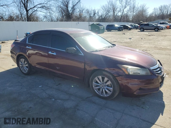 2011 Honda Accord EX-L with VIN 1HGCP3F80BA012686, listed as a Copart auction lot 46676035 with 111,022 mi miles and Salvage title. Bid and sale history available at DreamBid. Image 4.