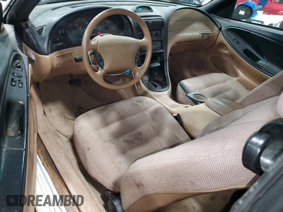 1996 Ford Mustang with VIN 1FALP4045TF168100, listed as a Copart auction lot 60464845 with 116,702 mi miles and Salvage title. Bid and sale history available at DreamBid. Image 8.