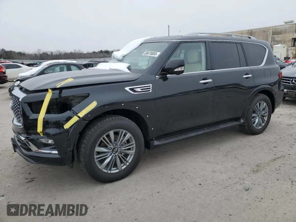 2024 Infiniti QX80 LUXE with VIN JN8AZ2AE0R9330122, listed as a Copart auction lot 88678885 with 6,783 mi miles and Salvage Title. Bid and sale history available at carsss.com. Image 1.