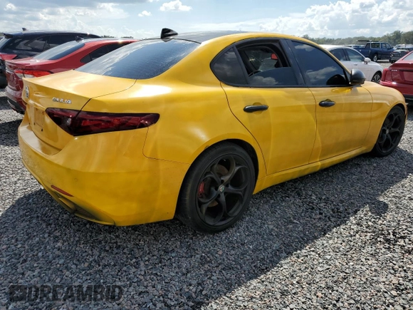 2019 Alfa Romeo Giulia Ti Sport with VIN ZARFAMBN0K7603506, listed as a Copart auction lot 82777534 with 0 mi miles and Non Repairable. Bid and sale history available at carsss.com. Image 3.