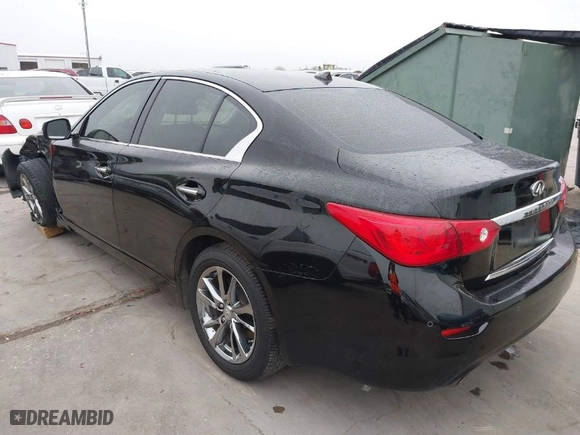 2014 Infiniti Q50 with VIN JN1BV7AP5EM674324, listed as a IAAI auction lot 39309092 with 112,779 mi miles. Bid and sale history available at carsss.com. Image 3.