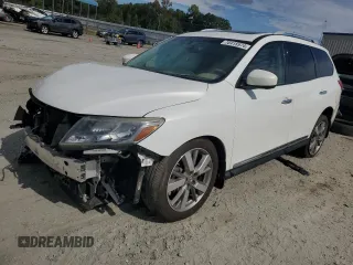2014 Nissan Pathfinder Platinum z VIN 5N1AR2MN1EC681427, wystawiony jako Copart lot #70415974 z przebiegiem 117 158 mil mil oraz Szkoda całkowita • Salvage title. Historia ofert i sprzedaży dostępna na DreamBid. Obrazek 1.