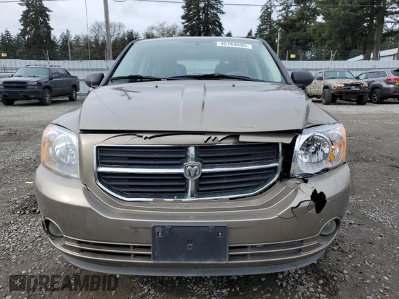 2007 Dodge Caliber SXT with VIN 1B3HB48B27D178880, listed as a Copart auction lot 45769405 with 95,178 mi miles and Salvage Title. Bid and sale history available at DreamBid. Image 5.