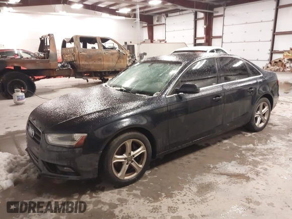 2013 Audi A4 Premium with VIN WAUAFAFLXDN030218, listed as a IAAI auction lot 41571022 with 195,362 mi miles. Bid and sale history available at carsss.com. Image 2.