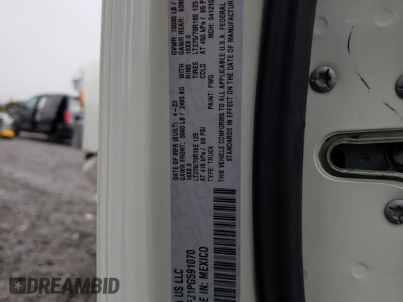 2023 Ram 2500 Laramie with VIN 3C6UR5FJ1PG591070, listed as a Copart auction lot 47958825 with 15,623 mi miles and Salvage title. Bid and sale history available at DreamBid. Image 15.
