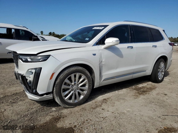 2020 Cadillac XT6 FWD Premium Luxury with VIN 1GYKPCRS7LZ175396, listed as a Copart auction lot 42417025 with 43,403 mi miles and Salvage Title. Bid and sale history available at carsss.com. Image 1.