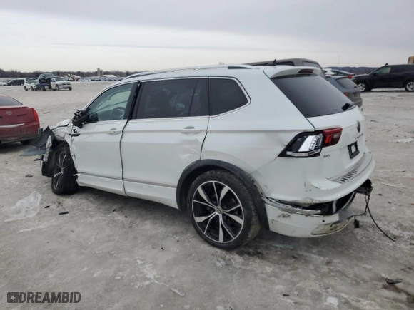 2022 Volkswagen Tiguan SEL R-Line with VIN 3VV4B7AX3NM038974, listed as a Copart auction lot 43958685 with 56,940 mi miles and Non Repairable. Bid and sale history available at carsss.com. Image 2.