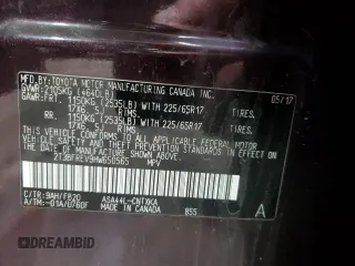 2017 Toyota RAV4 LE with VIN 2T3BFREV9HW650565, listed as a Copart auction lot 47019515 with 87,329 mi miles and Salvage Title. Bid and sale history available at DreamBid. Image 14.