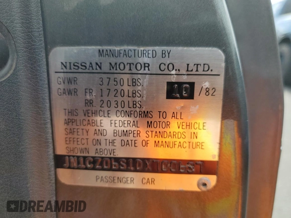 1983 Datsun 280ZX z VIN JN1CZ06S1DX700637, wystawiony jako Copart lot #53893855 z przebiegiem 93 909 mil mil oraz Tytuł czysty. Historia ofert i sprzedaży dostępna na DreamBid. Obrazek 12.