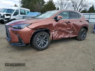 2025 Lexus NX 350 z VIN 2T2AGCEZ0SC065105, wystawiony jako Copart lot #50727115 z przebiegiem 5 389 mil mil oraz Szkoda całkowita • Salvage title. Historia ofert i sprzedaży dostępna na DreamBid. Obrazek 1.