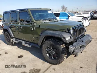 2022 Jeep Wrangler Unlimited Sport S with VIN 1C4HJXDG2NW196267, listed as a Copart auction lot 52739885 with 18,547 mi miles and Salvage Title. Bid and sale history available at carsss.com. Image 4.