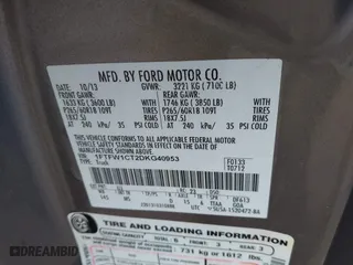 2013 Ford F-150 XL with VIN 1FTFW1CT2DKG40953, listed as a IAAI auction lot 41736920 with 179,437 mi miles. Bid and sale history available at carsss.com. Image 9.