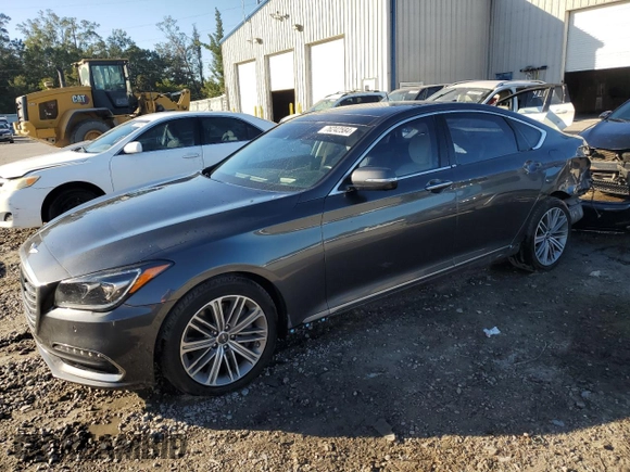 2018 Genesis G80 3.8L with VIN KMHGN4JE7JU249418, listed as a Copart auction lot 76242584 with 86,971 mi miles and Salvage Title. Bid and sale history available at carsss.com. Image 1.