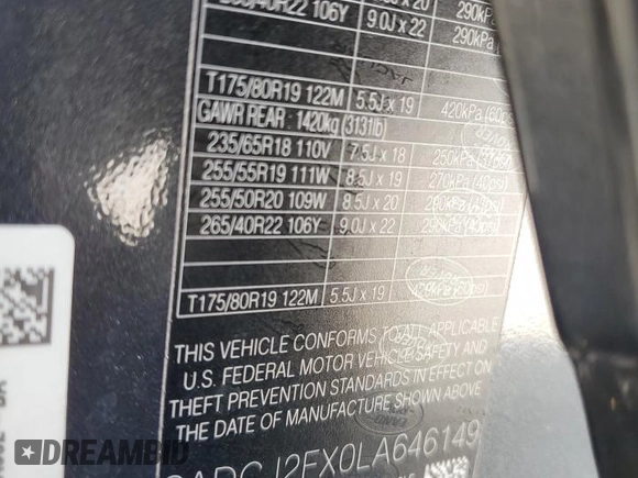 2020 Jaguar F-Pace 25t Premium z VIN SADCJ2FX0LA646149, wystawiony jako Copart lot #50767125 z przebiegiem 36 306 mil mil oraz Nie do naprawy • Non repairable. Historia ofert i sprzedaży dostępna na DreamBid. Obrazek 15.