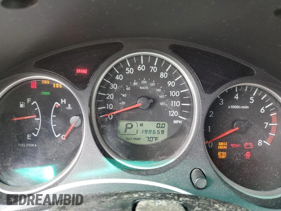 2006 Subaru Forester X with VIN JF1SG65656H709849, listed as a Copart auction lot 59811325 with 198,659 mi miles and Salvage title. Bid and sale history available at DreamBid. Image 9.