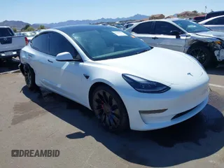 2023 Tesla Model 3 Performance with VIN 5YJ3E1EC7PF432748, listed as a IAAI auction lot 41841913 with 36,043 mi miles. Bid and sale history available at carsss.com. Image 1.
