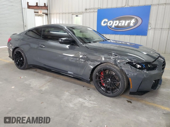 2025 BMW M4 Competition xDrive with VIN WBS33HK01SCS44279, listed as a Copart auction lot 52850015 with 8,369 mi miles and Clean Title. Bid and sale history available at carsss.com. Image 4.