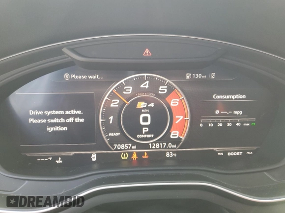 2018 Audi S4 Premium Plus with VIN WAUB4AF45JA115957, listed as a Copart auction lot 64978514 with 70,857 mi miles and Clean Title. Bid and sale history available at carsss.com. Image 9.
