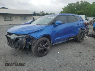 2019 Chevrolet Blazer RS z VIN 3GNKBJRS7KS608209, wystawiony jako Copart lot #62657435 z przebiegiem 79 453 mil mil oraz Szkoda całkowita • Salvage title. Historia ofert i sprzedaży dostępna na DreamBid. Obrazek 1.