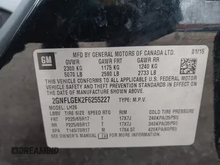 2015 Chevrolet Equinox LT with VIN 2GNFLGEK2F6255227, listed as a IAAI auction lot 41957697 with 152,814 mi miles. Bid and sale history available at carsss.com. Image 9.