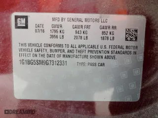2016 Chevrolet Cruze Premier with VIN 1G1BG5SM9G7312331, listed as a Copart auction lot 42729485 with 147,210 mi miles and Salvage Title. Bid and sale history available at carsss.com. Image 14.