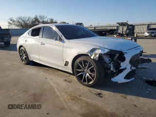 2022 Genesis G70 3.3T with VIN KMTG54TE5NU094831, listed as a Copart auction lot 83879004 with 57,449 mi miles and Salvage Title. Bid and sale history available at DreamBid. Image 4.