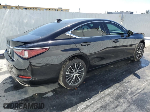2025 Lexus ES with VIN 58ADZ1B1XSU187007, listed as a Copart auction lot 49093355 with 3,096 mi miles and Salvage Title. Bid and sale history available at carsss.com. Image 3.