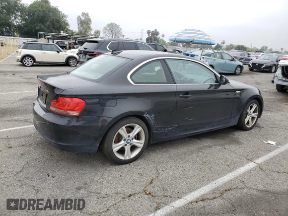 2013 BMW 1 Series 128i with VIN WBAUP7C56DVP24696, listed as a Copart auction lot 55319765 with 145,505 mi miles and Clean Title. Bid and sale history available at carsss.com. Image 3.