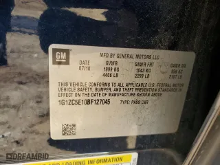 2011 Chevrolet Malibu LT w/1LT with VIN 1G1ZC5E10BF127045, listed as a Copart auction lot 48622565 with 194,374 mi miles and Salvage Title. Bid and sale history available at carsss.com. Image 14.