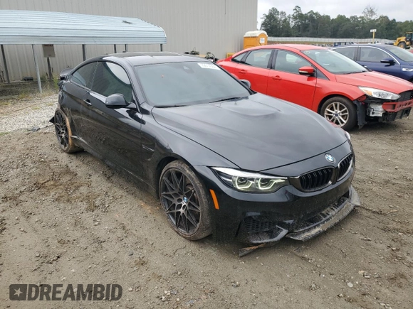 2019 BMW M4 with VIN WBS4Y9C56KAG67301, listed as a Copart auction lot 72614364 with 40,250 mi miles and Salvage Title. Bid and sale history available at carsss.com. Image 4.
