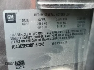 2011 Buick LaCrosse CXL with VIN 1G4GC5EC3BF130243, listed as a Copart auction lot 79656914 with 171,371 mi miles and Salvage Title. Bid and sale history available at carsss.com. Image 14.