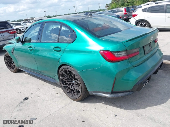 2021 BMW M3 Competition with VIN WBS33AY03MFK98201, listed as a IAAI auction lot 41904861 with 15,622 mi miles. Bid and sale history available at carsss.com. Image 3.