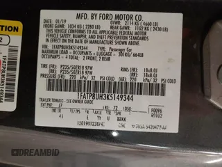 2019 Ford Mustang EcoBoost с VIN 1FATP8UH3K5149344, выставлен на аукционе Copart как лот 52508935 с пробегом 80 166 миль миль и Списание • Salvage title. История ставок и продаж доступна на DreamBid. Изображение 12.