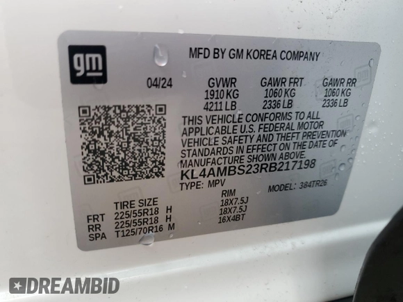 2024 Buick Encore GX Preferred with VIN KL4AMBS23RB217198, listed as a Copart auction lot 63072785 with 11,915 mi miles and Clean title. Bid and sale history available at DreamBid. Image 13.
