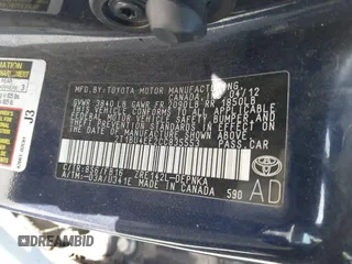 2012 Toyota Corolla L with VIN 2T1BU4EE2CC835553, listed as a IAAI auction lot 41954860 with 1 mi miles. Bid and sale history available at carsss.com. Image 9.