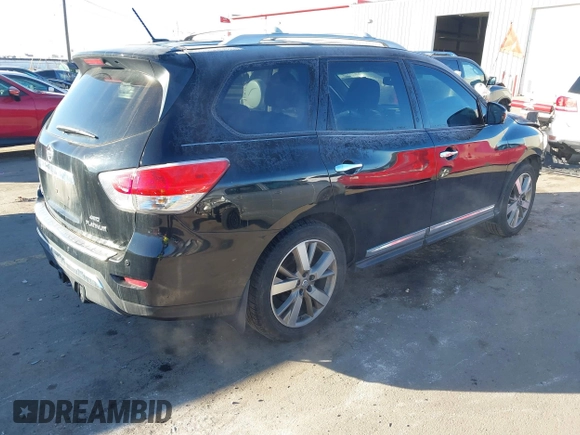 2014 Nissan Pathfinder Platinum with VIN 5N1AR2MM3EC692923, listed as a IAAI auction lot 41400968 with 202,186 mi miles and . Bid and sale history available at DreamBid. Image 4.