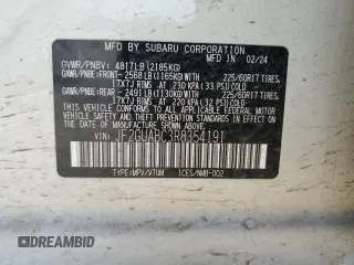 2024 Subaru Crosstrek с VIN JF2GUABC3R8354191, выставлен на аукционе Copart как лот 56433145 с пробегом 9 441 миль миль и Чистый • Clean title. История ставок и продаж доступна на DreamBid. Изображение 13.