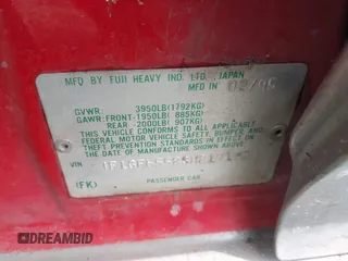 1995 Subaru Impreza with VIN JF1GF6558SH814122, listed as a IAAI auction lot 41787655 with 247,202 mi miles and . Bid and sale history available at DreamBid. Image 9.