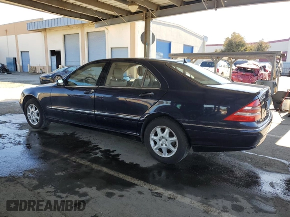 2001 Mercedes-Benz S-Class with VIN WDBNG70J81A180714, listed as a Copart auction lot 46753165 with 194,528 mi miles and Clean Title. Bid and sale history available at carsss.com. Image 2.