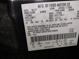 2007 Ford F-150 XLT with VIN 1FTRW14WX7KD15669, listed as a IAAI auction lot 42536203 with 204,479 mi miles and . Bid and sale history available at DreamBid. Image 9.
