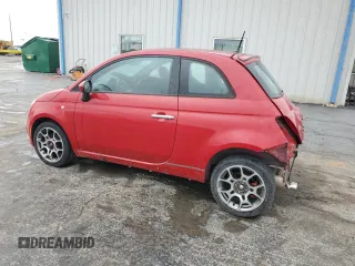 2013 FIAT 500 Sport with VIN 3C3CFFBR5DT599680, listed as a Copart auction lot 50015055 with 62,510 mi miles and Salvage Title. Bid and sale history available at carsss.com. Image 2.